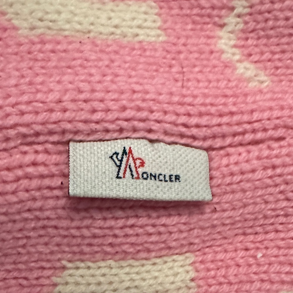 Moncler Kids Pink and Cream Dog Beanie - Picture 3 of 6